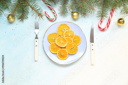 Plate of dried orange slice...