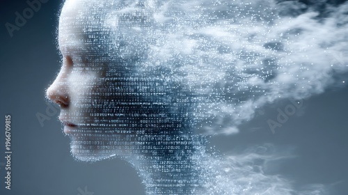 Digital overload concept with AI anxiety and data pressure