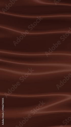 Displaying rich brown curves with delicate rippling texture melting in slow motion cinematography glossy milk chocolate waves flowing 4k video portrait background