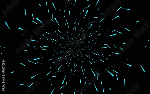 Abstract background with cyan geometric shapes radiating from the center, creating a dynamic speed or explosion effect