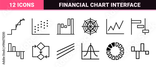 Data Visualization and Financial Analytics Minimalist Monoline Geometric Line Art for Business Dashboards and Reporting Platforms.