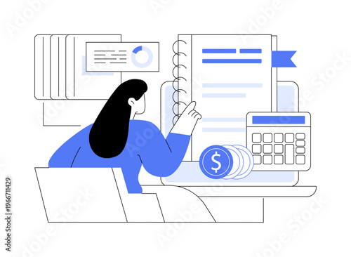 Bookkeeping Basics Guide abstract concept vector illustration.