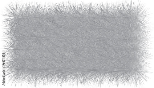 Abstract gray background with a textured, fibrous, or hairy pattern resembling a rectangular shape