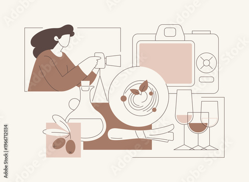 Food photography isolated cartoon vector illustrations.