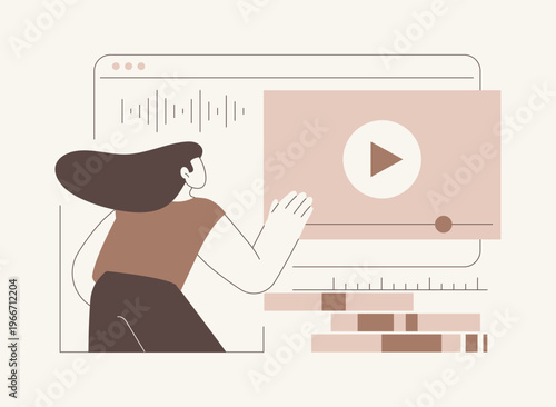 Editing video isolated cartoon vector illustrations.