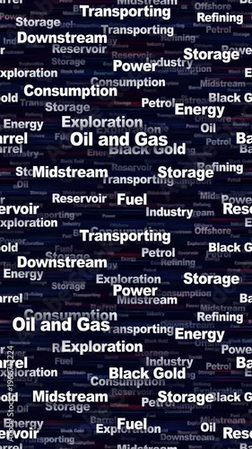 OIL AND GAS Seamless Endless Keywords Animation, Background, Loop
