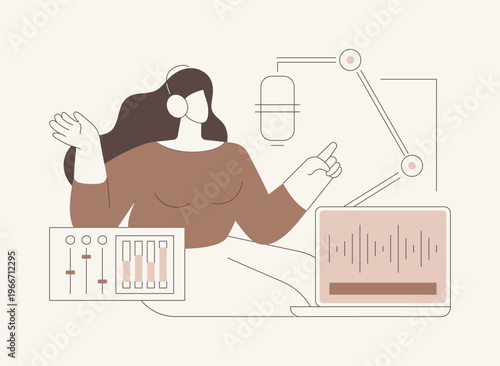 Podcast recording isolated cartoon vector illustrations.