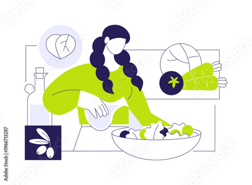 Vegan cooking isolated cartoon vector illustrations.