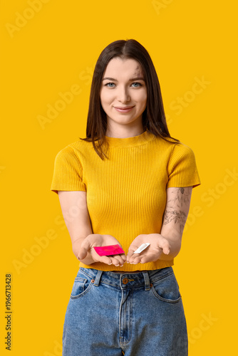 Beautiful young woman with ...