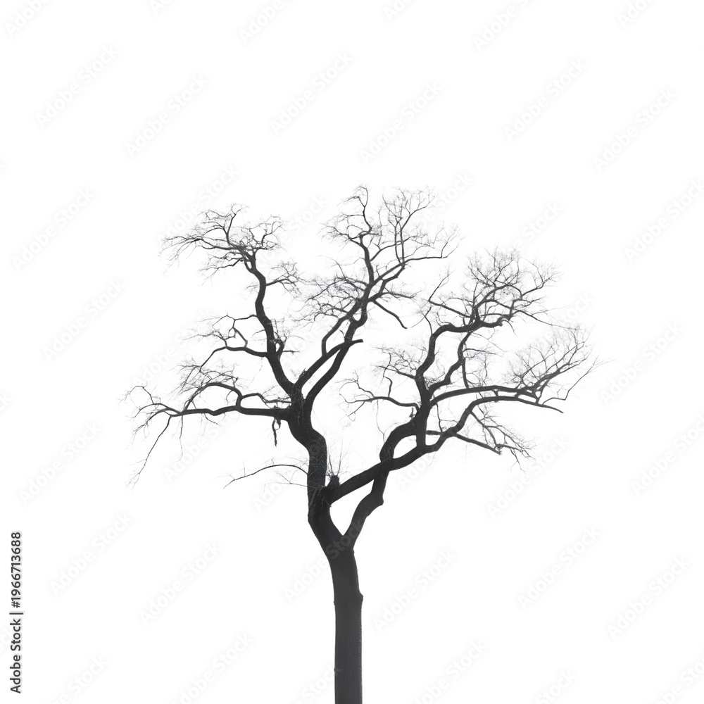 Obraz premium A bare tree stands alone in darkness