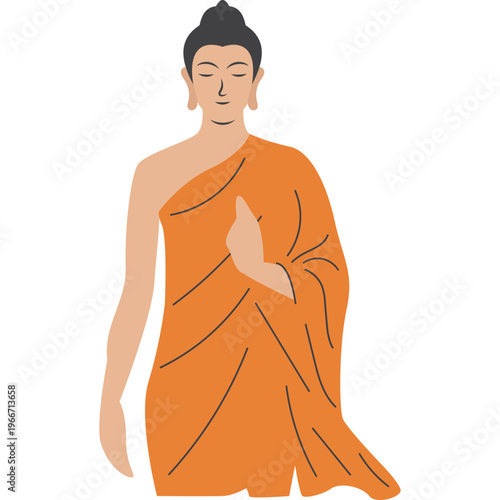 Buddha Monk Illustration