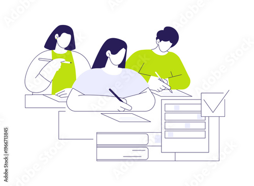 Take standardized test isolated cartoon vector illustrations.