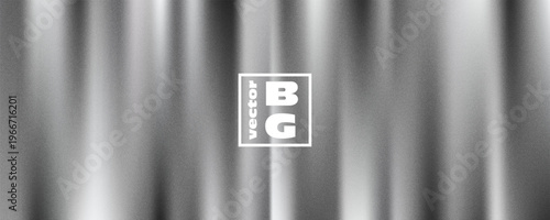 Silver holographic gradient with blurred texture noise. Steel polished metal. Iridescent Foil.  Great for web design,  banner, poster