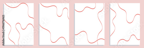 Thin line wavy abstract vector background. Curve wave continuous design poster. Line art striped graphic template. Vector illustration.