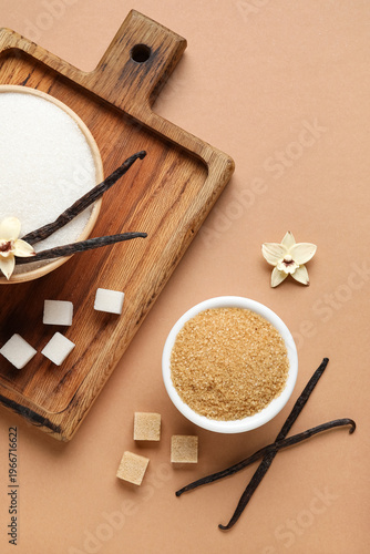 Bowls with aromatic vanilla...