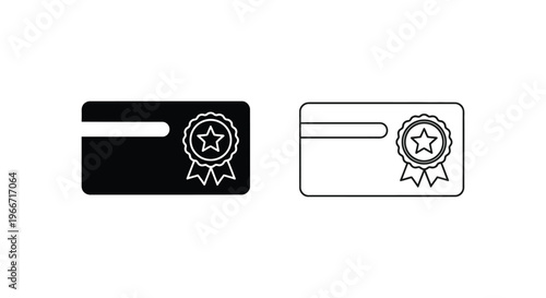 two credit card icons with a star award ribbon Vector