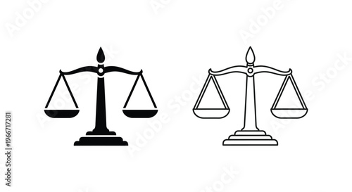 a black and white scales icon set Vector