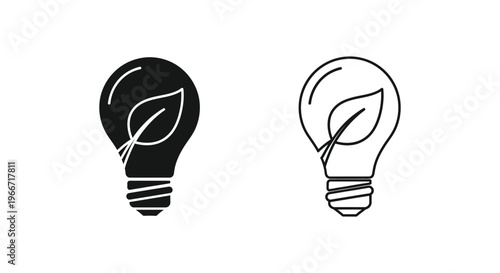eco friendly light bulbs with leaf design Vector