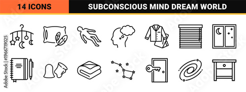 Subconscious Mind and Sleep Cycle Exploration Geometric Line Art for Wellness Apps and Neurological Research Visuals