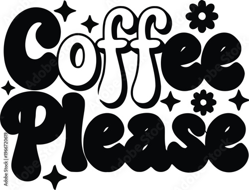 A request for coffee please with playful coffee bean decorations