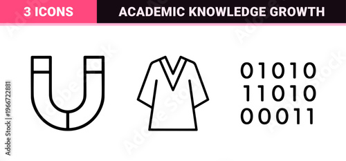 Education and Digital Learning Minimalist Geometric Line Art for Academic Research and Modern Pedagogy Professional Monoline Aesthetic