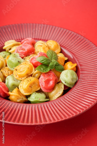 Plate with boiled colorful ...