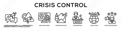 Crisis Control web banner icon illustration concept