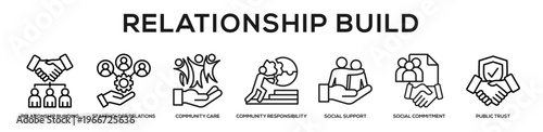 Relationship Build web banner icon illustration concept