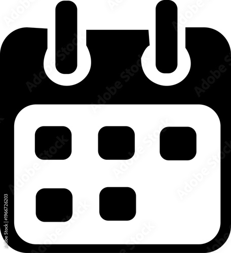 Calendar icons set. Weekly calendar icon. Outline and flat style. Calendar symbol for apps and websites - stock vector.  isolated on transparent background.