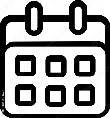 Calendar icons set. Weekly calendar icon. Outline and flat style. Calendar symbol for apps and websites - stock vector.  isolated on transparent background.