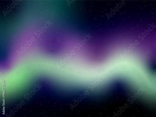 Abstract colorful aurora borealis background with stars. Vector illustration.