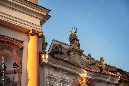 Wallpaper Mural Part of baroque Church of St. John of Nepomuk with statue on roof. Torontodigital.ca