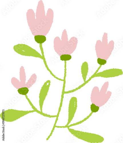 Crayon Flowers Branch