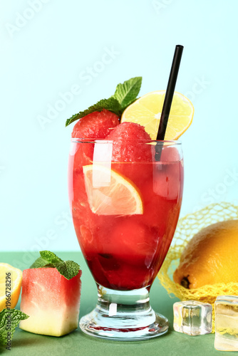 Glass of fresh watermelon l...