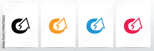 Arrow With Letter C Logo Design Concept 