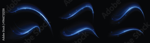 Abstract blue light trails a dynamic and energetic visual display