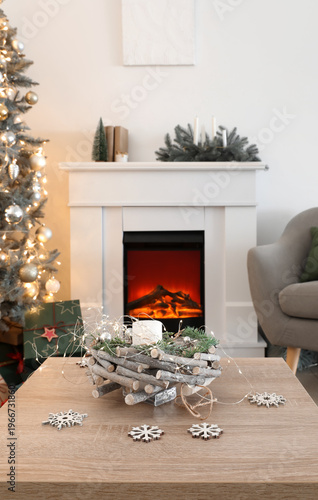 Coffee table with Christmas...