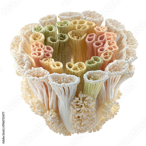 Microscopic view of alveoli and lung tissue isolated on transparent background