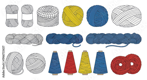 Assorted Yarn Balls and Spools - Knitting and Crafting Supplies