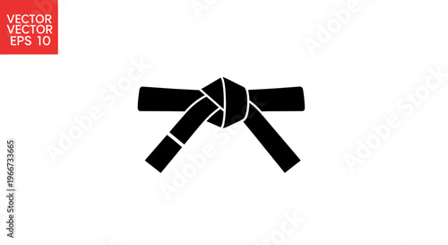 Black Belt Martial Arts Symbol Icon