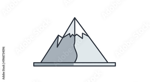 The illustration depicts a large mountain range landscape.