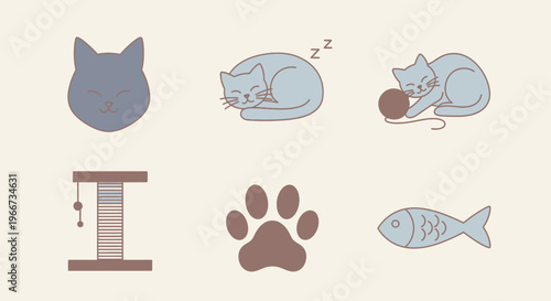 Cat Sleeping With Fish Toy.