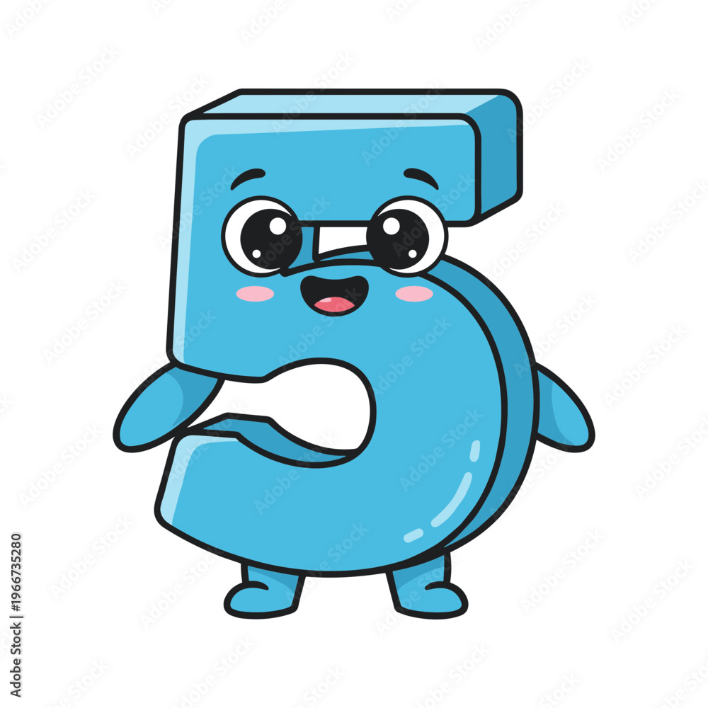 Fototapeta premium Cartoon character letter B smiling.