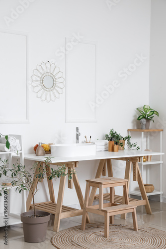 Interior of light bathroom ...