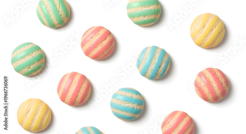 Colorful Easter eggs set isolated on white background festive spring decoration illustration
