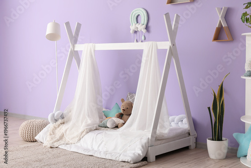 Cozy pastel children bedroo...