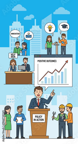 Businessman Speaking at a Podium.