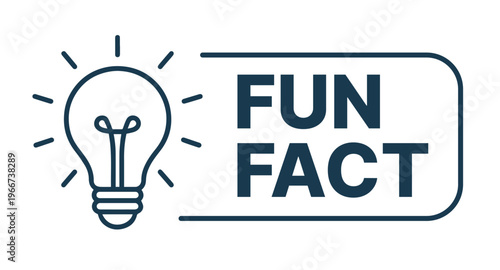 Fun fact lightbulb vector graphic featuring a bright idea symbol combined with a banner label, designed for educational materials, informative content, trivia highlights, learning platforms, and