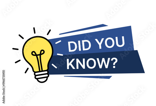 Did you know banner designed in a clean flat style for highlighting interesting facts and informative messages, suitable for educational materials, business presentations, advertising graphics, social