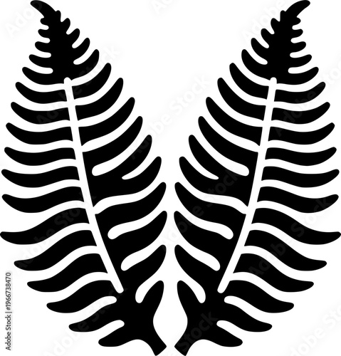 Fern Symmetry: A striking graphic showcases the elegant silhouette of fern leaves, meticulously arranged to create a visually pleasing symmetry.